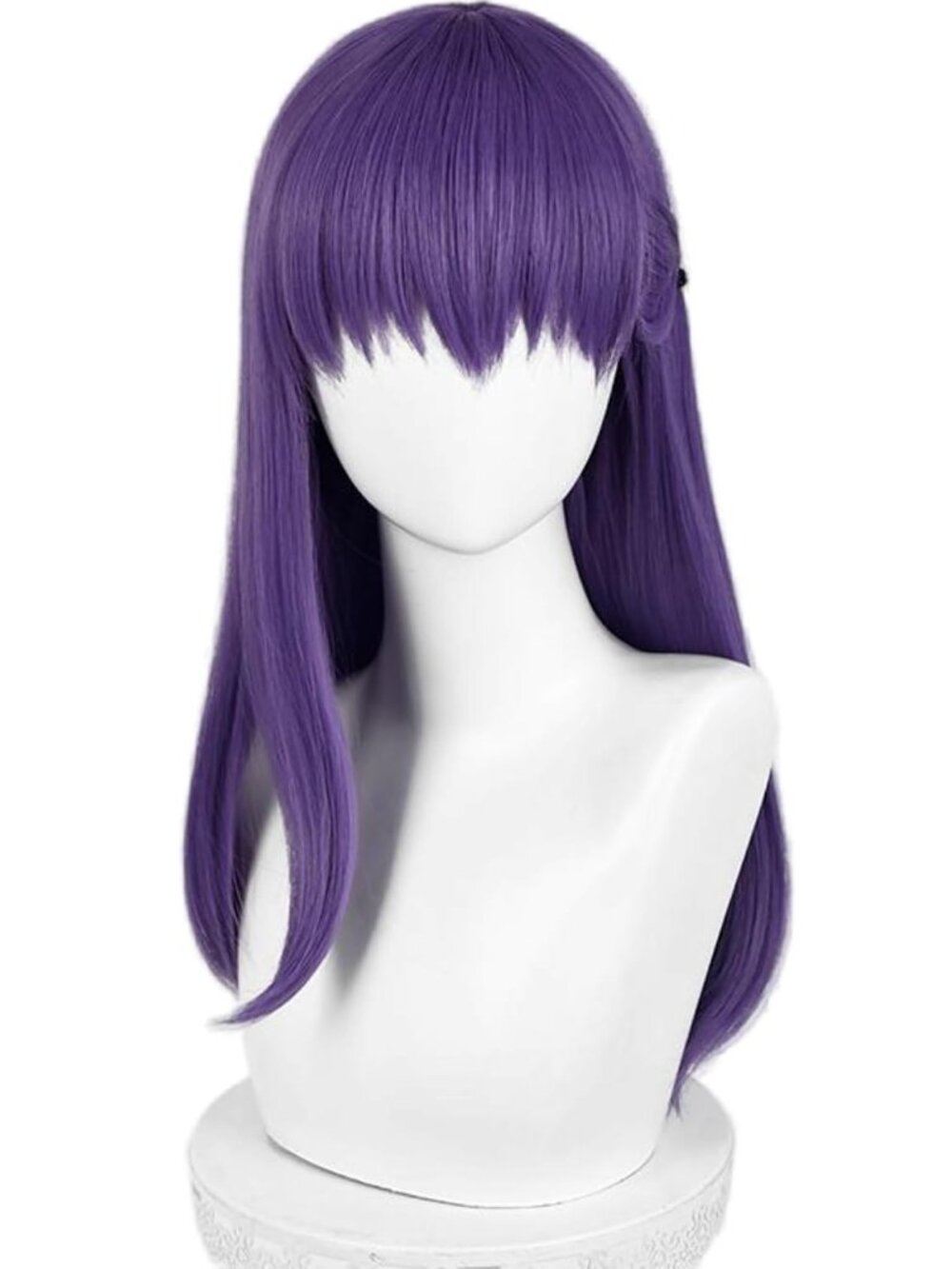 Women's Dark Purple 39 Inch Cosplay Platinum Blonde Wigs With Side Part Bangs